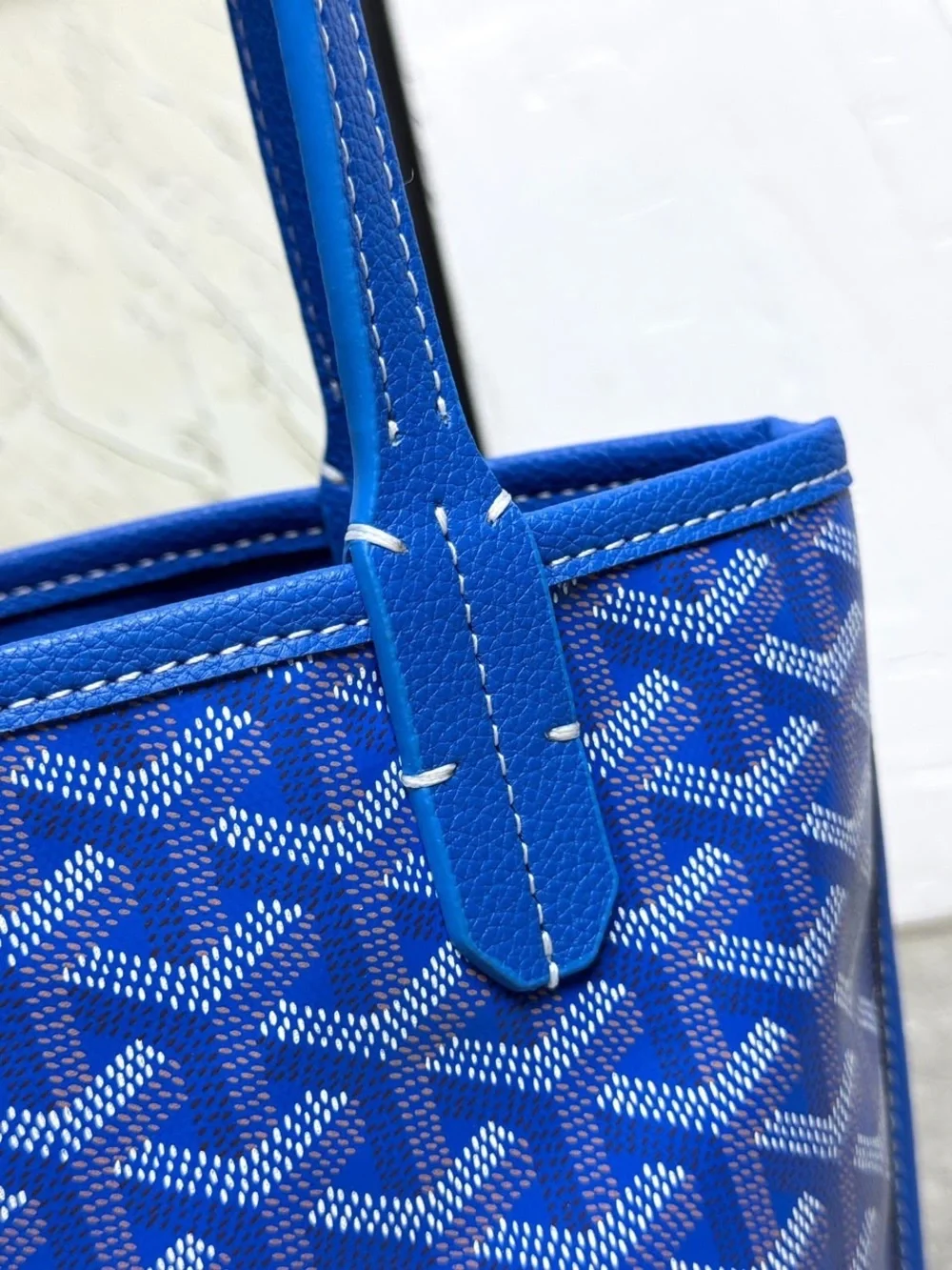 Blue Goya-Style Tote with Matching Pouch